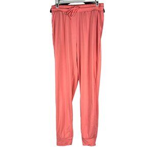 Lightweight Coral Drawstring Elastic Waist Joggers Size M